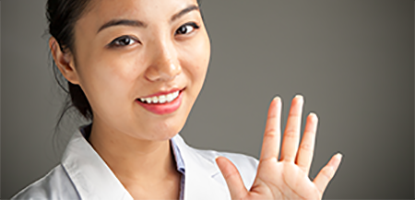 Image of researcher waving hello